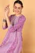 Plus Size Purple Viscose Rayon Yoke Design Flared Suit Set